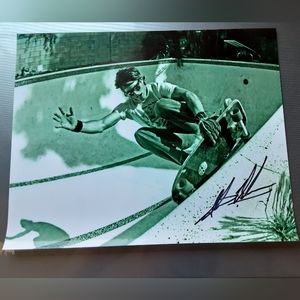 Vintage Steve Olson signed skateboard photo Tony hawk santa cruz Alva